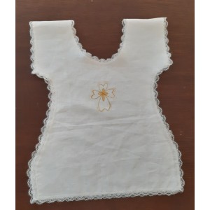 Veste battesimo in lino con croce diinta 